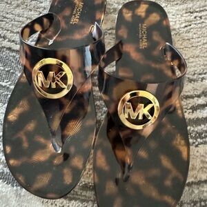 Michael Kors Tortoise Jelly Thong Sandals